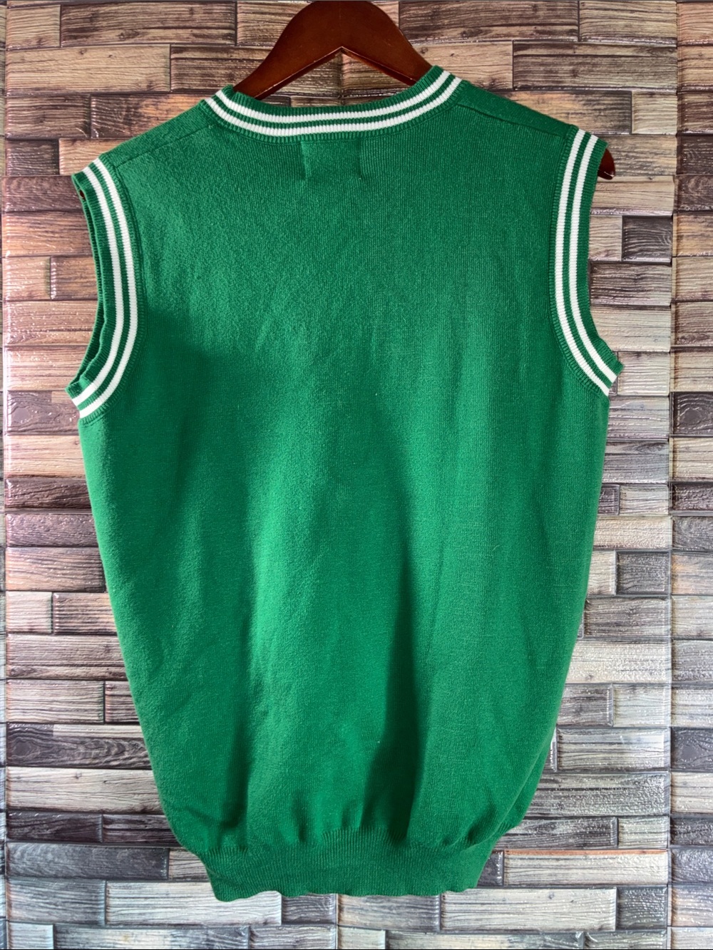 EUC Mens Barstool Sports Large Green Golf Vest Yellower Tipped - Picture 3 of 7